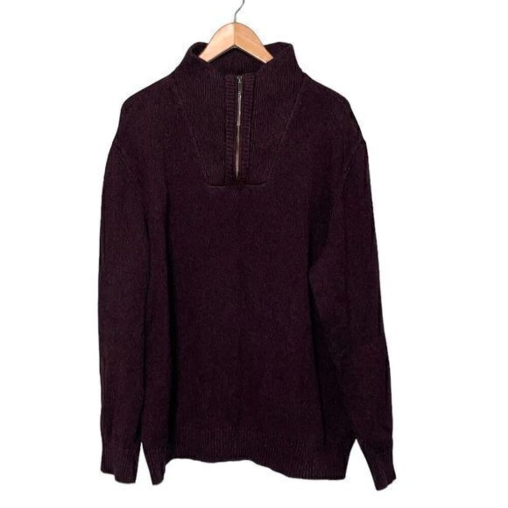 Calvin Klein Jeans Maroon Blend Pullover Sweater Adult Size 2XL with Zipper